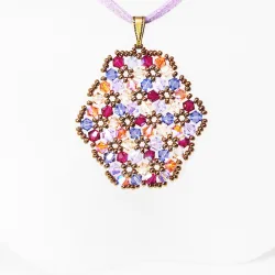 Pendant 30cm - Terence Oval-Mauve Suedine - Pendant 30cm - Laiton bronze